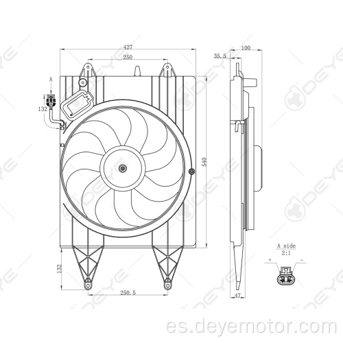 Motor del ventilador de refrigeración del radiador 12v para VW GOLF